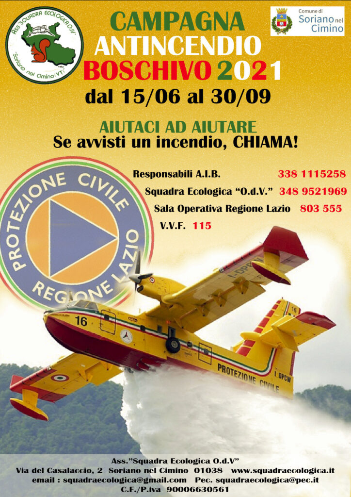 Campagna Protezione civile incendi 2021 Locandina