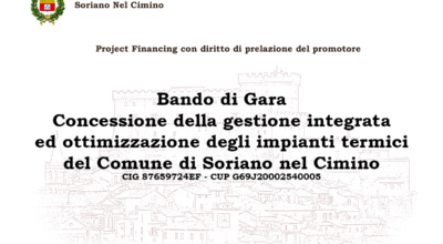 PROJECT FINANCING PER LA CONCESSIONE DELLA GESTIONE INTEGRATA ED OTTIMIZZAZIONE DEGLI IMPIANTI TERMICI COMUNALI