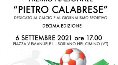 6 settembre 2021 A CONI E FIGC IL PREMIO “PIETRO CALABRESE”